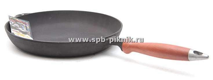 Сковорода 260*40 из чугуна с рифленым дном и деревянной ручкой(031 - Украина, Ситон)